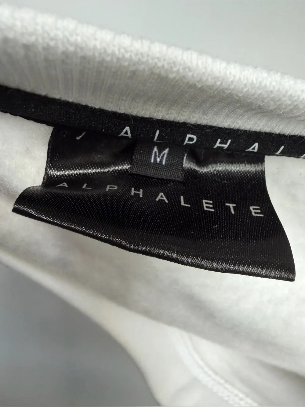 Alphalete PBNS White Cropped Sweatshirt Red Lettering Sz M Athletic Gym EUC